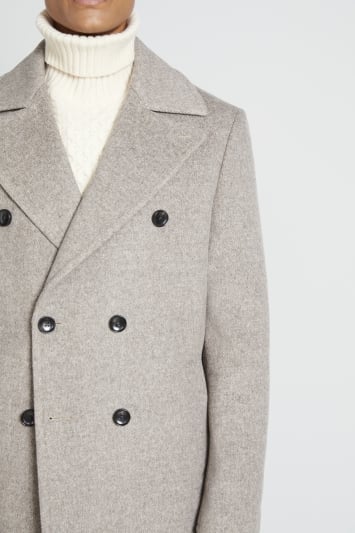 Tailored Fit Oatmeal Pea Coat